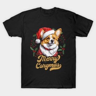 Merry Corgmas Christmas Corgi Santa T-Shirt